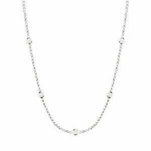 Tiesh Delicate Necklace with Diamonds in 18kt White Gold