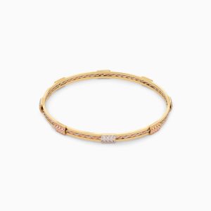 Tiesh Designer 22kt Gold Cocktail Bangle with Diamonds