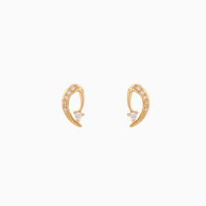 Tiesh Artisan Designer Earrings Made of Pure 22kt Gold Set with American Diamonds